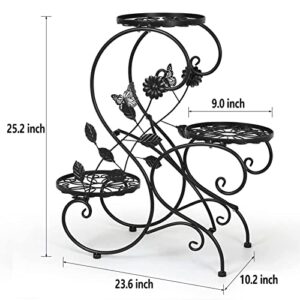 HLC 3 Tier Tall Plant Stand Outdoor Flower Stand Flower Pot Holder Display for Patio Garden Corner Balcony Living Room