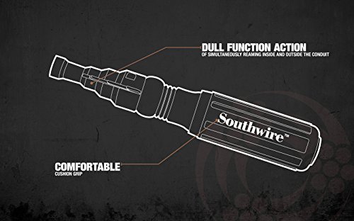Southwire SDCFR Conduit Fitting Reaming Screwdriver; Heavy Duty; Dual Function; Multi Use Detachable Head; Compatible with Drill; Cushion Grip Handles for Comfort