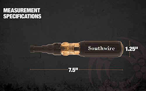 Southwire SDCFR Conduit Fitting Reaming Screwdriver; Heavy Duty; Dual Function; Multi Use Detachable Head; Compatible with Drill; Cushion Grip Handles for Comfort