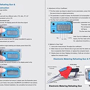 Turbine Flow Meter Electronic 3/4" 3/4 inch 10-100L/Min Oil Flowmeter Kerosene Gas Methanol Diesel Fuel Flow Digital Meter Oval Gear Gauge LCD BSPT/NPT with Battery