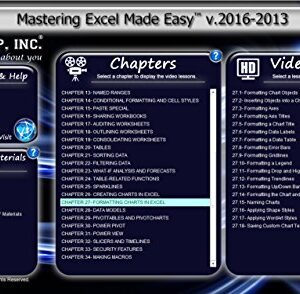 TEACHUCOMP Video Training Tutorial for Microsoft Excel 2016 DVD-ROM Course and PDF Manual