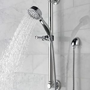 Delta Faucet 9-Spray Slide Bar Hand Held Shower with Hose, Chrome Handheld Shower Head, Slide Bar Hand Shower, Handheld Shower, Detachable Shower Head, Chrome 51900