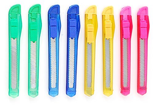 Box Cutter / Hobby Retractable Lock Utility Knife with Snap off Razor Sharp Blade Great Knife for Cutting Thin Boxes, Craft Paper, Packaging Tape, and Much More (24)