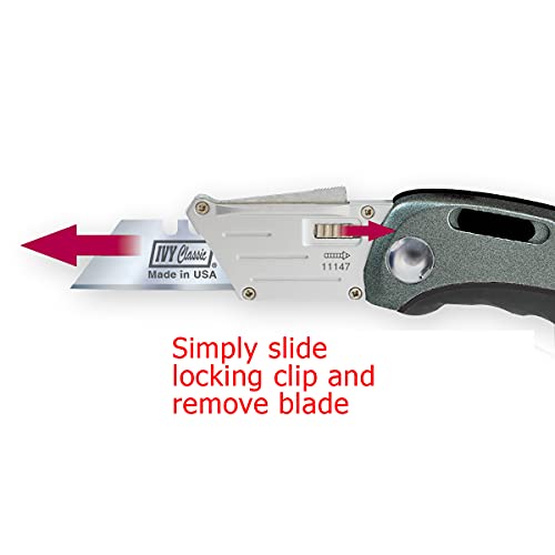 IVY Classic 11147 Hinge-Loc 2-in-1 Folding Sport/Utility Knife, 1/Card