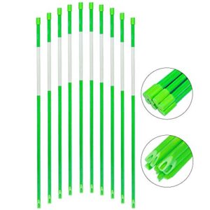 FiberMarker Reflective Driveway Markers 48-Inch Green 20-Pack 1/4-Inch Dia Driveway Poles for Easy Visibility at Night