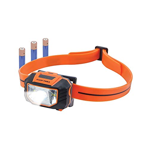 Klein Tools 56220 LED Light, Hard Hat Headlamp, Flood and Spot Light Tilts 45 Degrees, Anti-Slip Strap, for Work and Outdoor Hiking, Camping