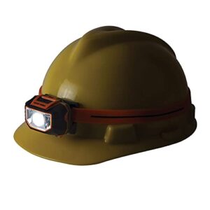 Klein Tools 56220 LED Light, Hard Hat Headlamp, Flood and Spot Light Tilts 45 Degrees, Anti-Slip Strap, for Work and Outdoor Hiking, Camping