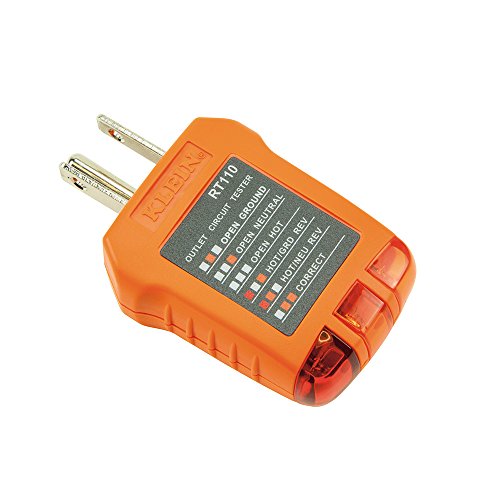 Klein Tools RT110 Outlet Tester, AC Electrical Receptacle Tester for North American Outlets