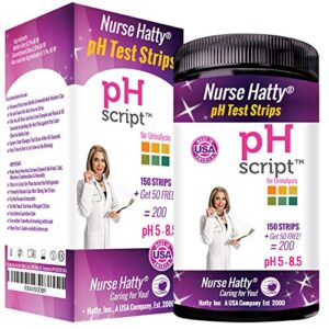 nurse hatty® - 200ct. ph strips w free app - made-in-the-usa (economy size - single pad) - ph test strips for alkaline & acid levels for home & lab use + 300+ pages of edu pack - ph scale of urine