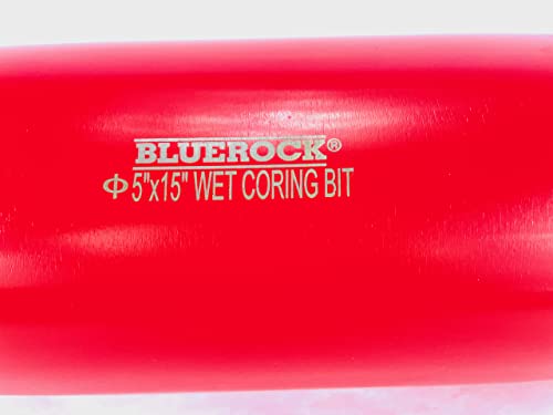 5" Inch Diamond Wet Core Drill Bit 1-1/4” Threaded by BLUEROCK Tools for Concrete Rebar Asphalt Brick Rock Masonry Hole Barrel Coring