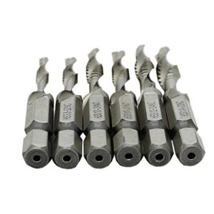 Preamer 6pc Hss Metric Combination Drill Tap Bit Drill Tap Deburr Set3 M4 M5 M6 M8 M10 Tap and Drill Self Tapping