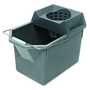 rubbermaid commercial rcp 6194 stl pail/strainer combination, 15 quart, steel gray