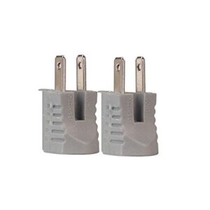 Cooper BP419GY/15 2-Pole 2-Wire Grounding Adapter 2-Pack (Gray)