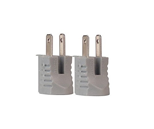 Cooper BP419GY/15 2-Pole 2-Wire Grounding Adapter 2-Pack (Gray)