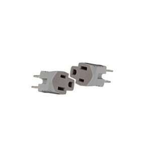 Cooper BP419GY/15 2-Pole 2-Wire Grounding Adapter 2-Pack (Gray)