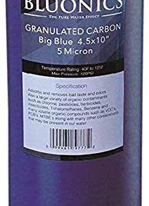 Bluonics 4.5 x 10" Whole House Water Filter GAC Carbon with Clear Transparent HOUSING