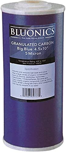 Bluonics 4.5 x 10" Whole House Water Filter GAC Carbon with Clear Transparent HOUSING