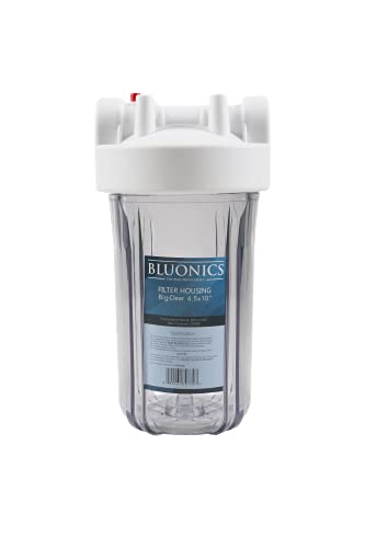 Bluonics 4.5 x 10" Whole House Water Filter GAC Carbon with Clear Transparent HOUSING