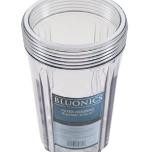 Bluonics 4.5 x 10" Whole House Water Filter GAC Carbon with Clear Transparent HOUSING