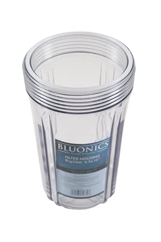 Bluonics 4.5 x 10" Whole House Water Filter GAC Carbon with Clear Transparent HOUSING