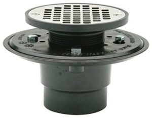 zurn fd2254-ab2 abs adjustable shower drain with 4" round stainless steel strainer, 2"