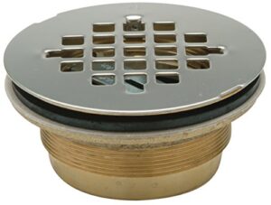 zurn fd2275-br2 brass no-caulk shower stall drain with stainless steel strainer, 2"