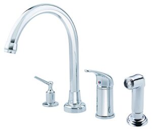 gerber plumbing melrose single handle kitchen faucet with side spray and soap dispenser
