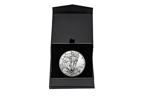 2016 - U.S. Silver Eagle in Plastic Air Tite in Magnet Close Black Gift Box - Gem Brilliant Uncirculated Dollar US Mint Uncirculated