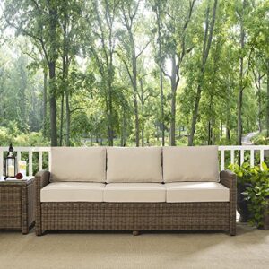 Crosley Furniture Bradenton Outdoor Wicker Patio Sofa with Cushions - Sand