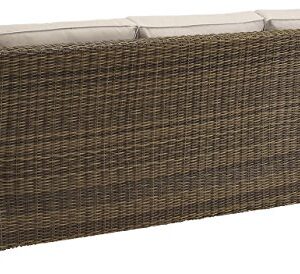 Crosley Furniture Bradenton Outdoor Wicker Patio Sofa with Cushions - Sand