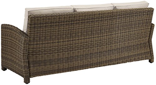 Crosley Furniture Bradenton Outdoor Wicker Patio Sofa with Cushions - Sand