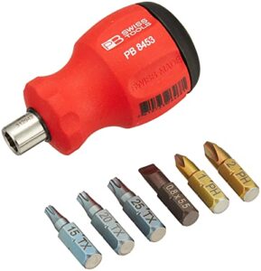 pb swiss tools pb 8453 multi-bit screwdriver combination screwdriver manual screwdriver/set - manual screwdrivers & sets (red)