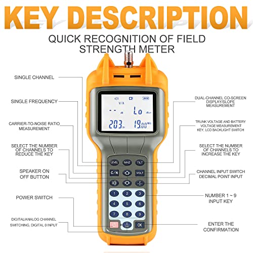 AUGOCOM® CATV Cable Tester, Coax Cable Tracer Coaxial Wire Continuity Checker, TV Handle Signal Level Meter DB Tester 47-870MHz