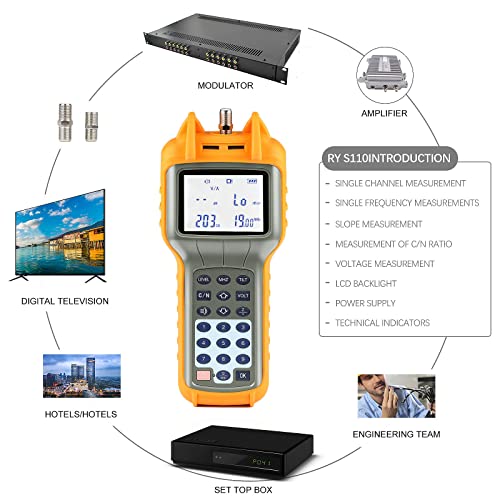 AUGOCOM® CATV Cable Tester, Coax Cable Tracer Coaxial Wire Continuity Checker, TV Handle Signal Level Meter DB Tester 47-870MHz