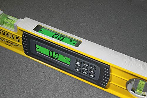 Stabila 36548 Type 196-2 Tech 48-Inch Digital Level IP65 Dust and Waterproof with Nylon Carrying Case - Made in Germany , Yellow