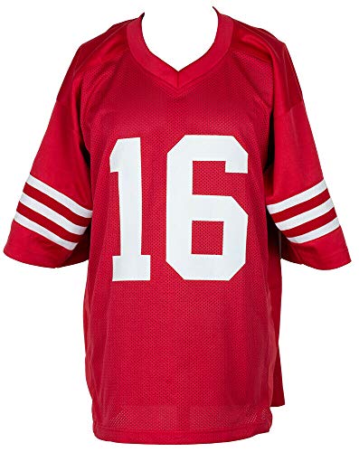 Joe Montana Autographed Signed Custom Red Pro Style Football Jersey JSA