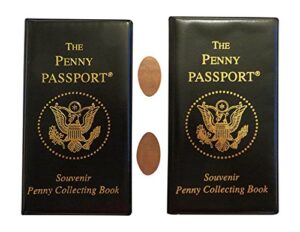 two-pack of penny passport souvenir collecting book with free pressed pennies