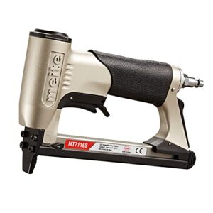 meite mt7116s pneumatic upholstery stapler 22 gauge 71 series 3/8" crown industrial fine wire stapler with safety