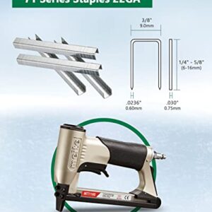 meite MT7116S Pneumatic Upholstery Stapler 22 Gauge 71 Series 3/8" Crown Industrial Fine Wire Stapler with Safety