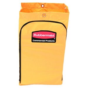 rubbermaid commercial 1966719 zippered vinyl cleaning cart bag, 24gal, 17 1/4w x 10 1/2d x 30 1/2h, yellow