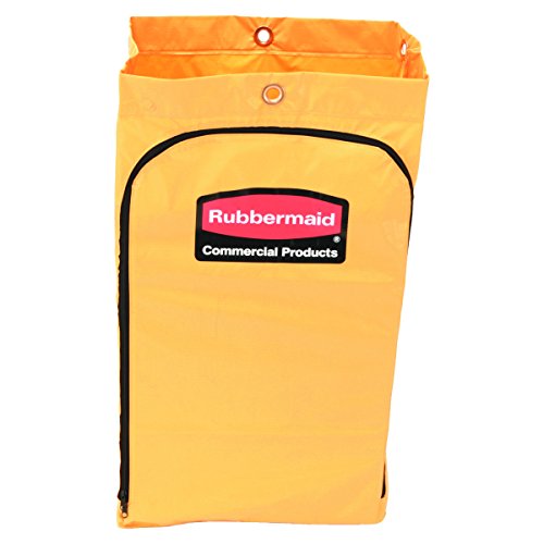 Rubbermaid Commercial 1966719 Zippered Vinyl Cleaning Cart Bag, 24gal, 17 1/4w x 10 1/2d x 30 1/2h, Yellow