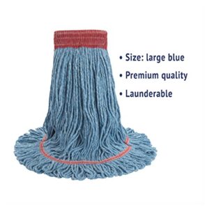 Boardwalk BWK503BLCT Super Loop Wet Mop Head, Cotton/Synthetic, Large Size, Blue (Case of 12)