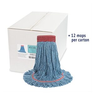 Boardwalk BWK503BLCT Super Loop Wet Mop Head, Cotton/Synthetic, Large Size, Blue (Case of 12)