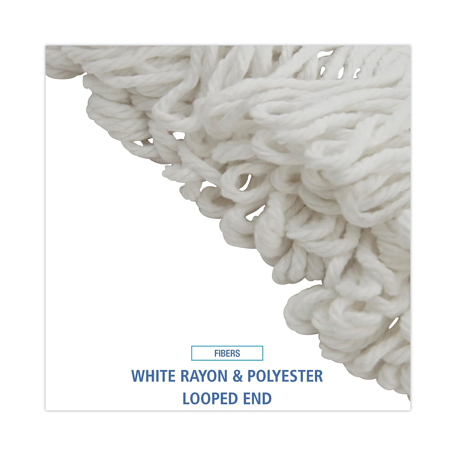 Boardwalk BWK824R 24 oz. Lie-Flat Rayon Fiber Mop Head - White (12/Carton)