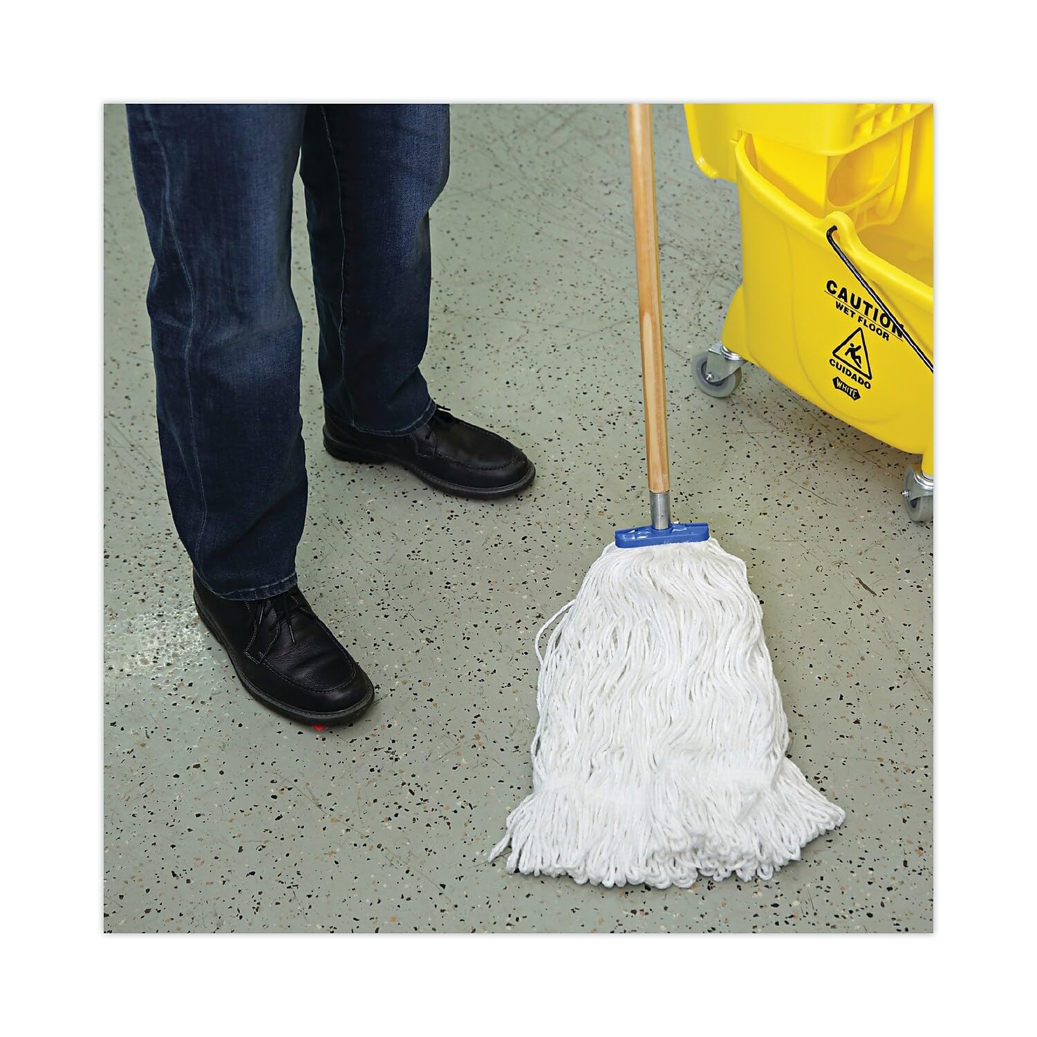 Boardwalk BWK824R 24 oz. Lie-Flat Rayon Fiber Mop Head - White (12/Carton)