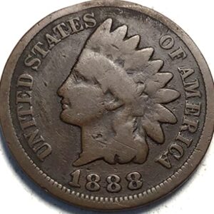 1888 P Indian Hean Cent Penny Seller Good