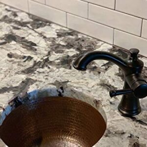 Premier Copper Products BR12DB2 12-inch Round Hammered Copper Bar Sink with 2-inch Drain Opening