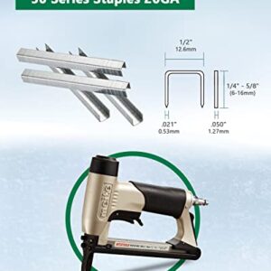 meite MT5016SLN Pneumatic Upholstery Stapler 20 Gauge 1/2-Inch Crown 1/4-Inch to 5/8-Inch Length Long Nose Stapler Fine Wire Stapler with Safety