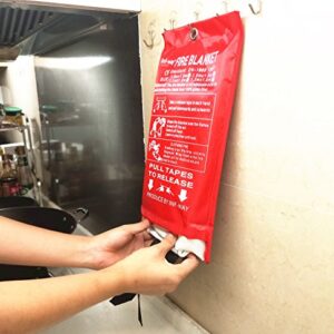 Fire Blanket for Home, Fiberglass Fire Suppression Blanket for Kitchen, Flame Retardant Protection and Heat Insulation Emergency Fireproof Safety Blanket for People, 39.3"x39.3"