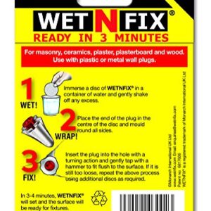 WETNFIX (20 Discs) - Fixing Wall Anchors Fast! Ideal for Loose Wall fixtures Such as Curtain Rails, Toilet roll Holders. Ideal for Drywall and Masonry.